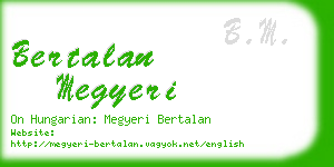 bertalan megyeri business card
